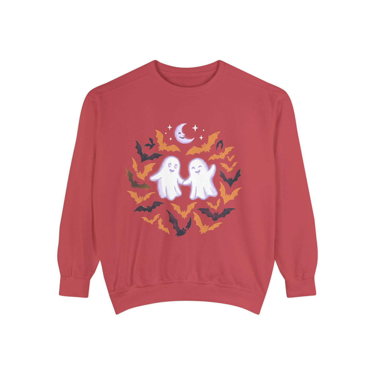Halloween Ghost Sweatshirt — Cute Ghosts & Bats Crewneck