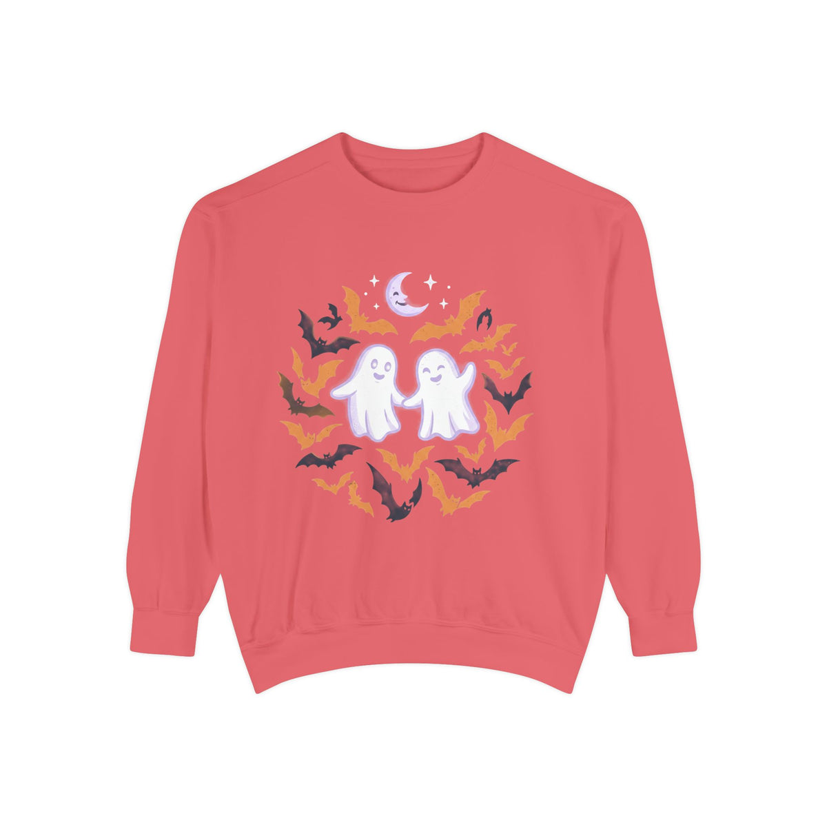 Halloween Ghost Sweatshirt — Cute Ghosts & Bats Crewneck