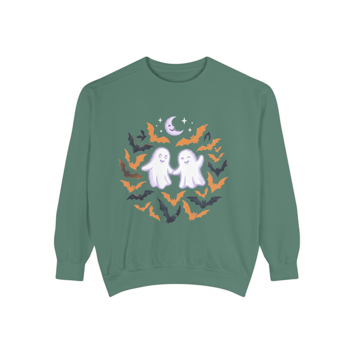 Halloween Ghost Sweatshirt — Cute Ghosts & Bats Crewneck