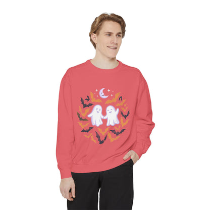 Halloween Ghost Sweatshirt — Cute Ghosts & Bats Crewneck