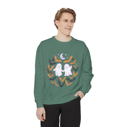 Halloween Ghost Sweatshirt — Cute Ghosts & Bats Crewneck