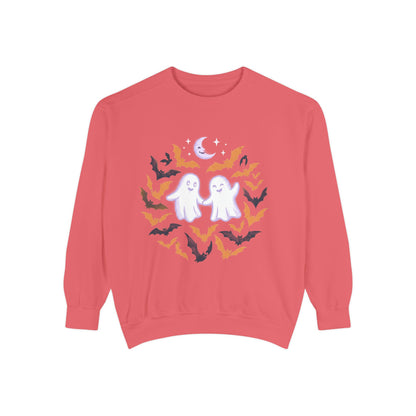 Halloween Ghost Sweatshirt — Cute Ghosts & Bats Crewneck